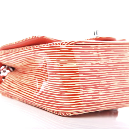 Chanel Patent Calfskin Striped Mini Square Flap Red 8 of 9