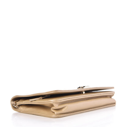 Chanel Metallic Caviar Quilted Boy Wallet On Chain WOC Light Gold 4 of 9