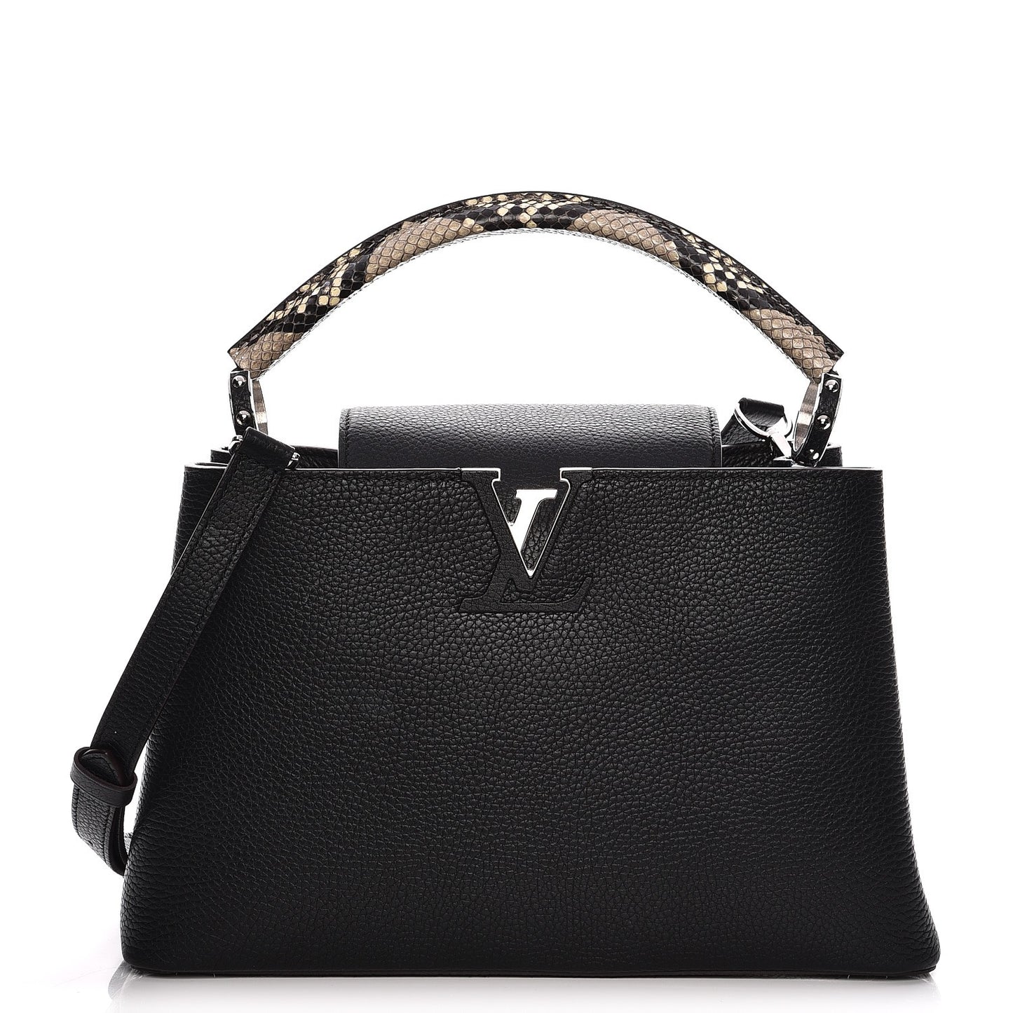 Taurillon Python Capucines PM Black