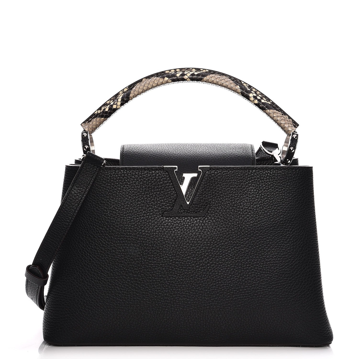 Louis Vuitton Taurillon Python Capucines PM Black 1 of 7