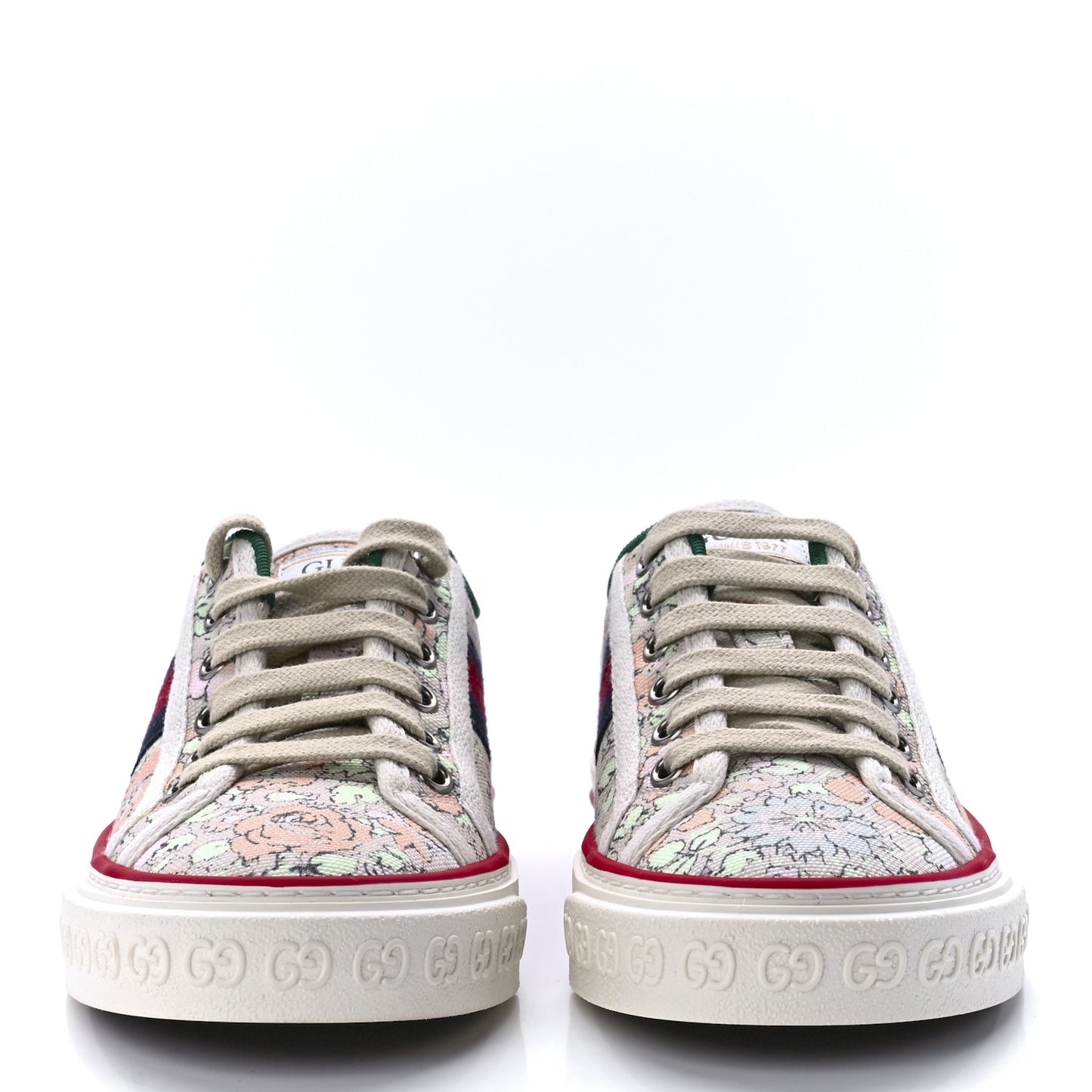 X LIBERTY OF LONDON Canvas Web Tracy Print Womens 1977 Tennis Sneakers 35 Mint Peach Mystic White