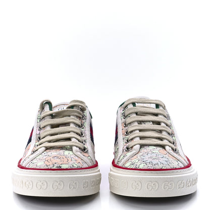 Gucci X LIBERTY OF LONDON Canvas Web Tracy Print Womens 1977 Tennis Sneakers 35 Mint Peach Mystic White 2 of 8