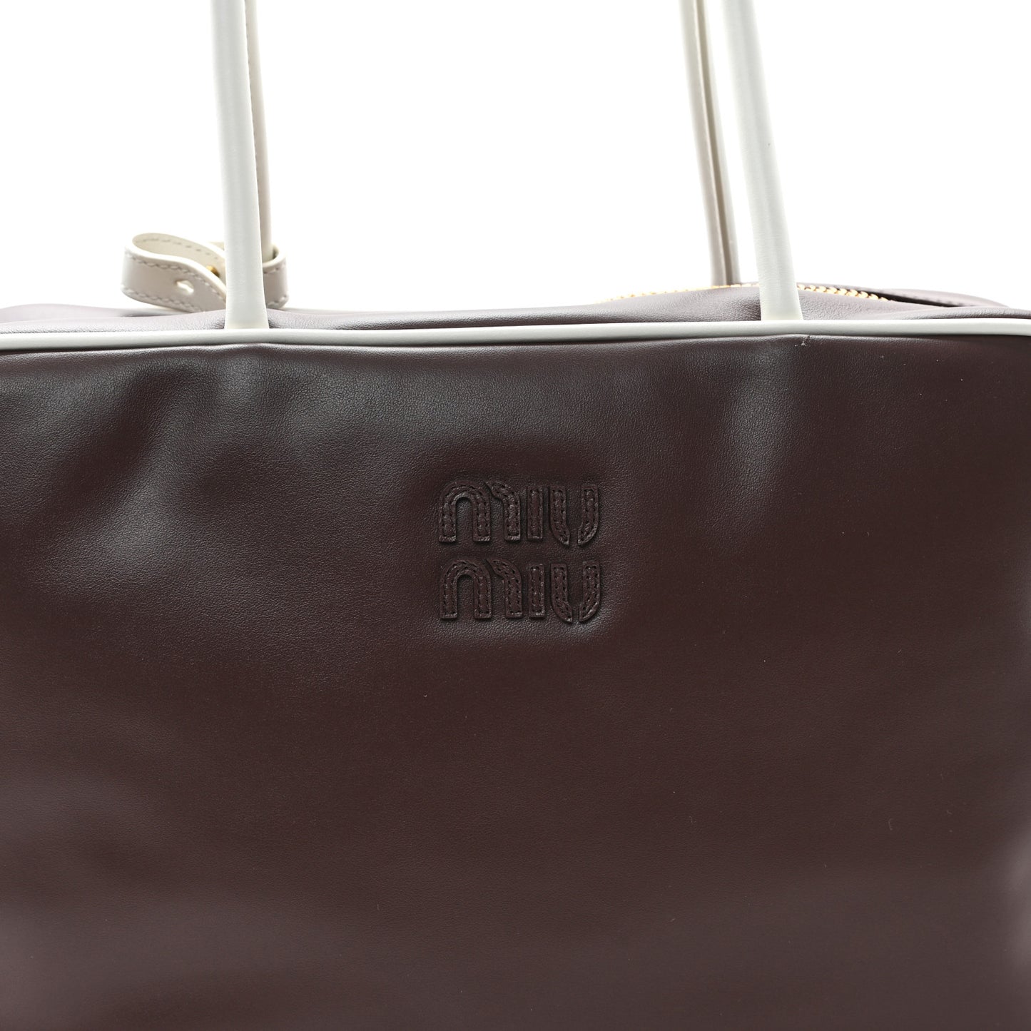 Soft Calf Softy Large Contrast Beau Top Handle Bag Radica White