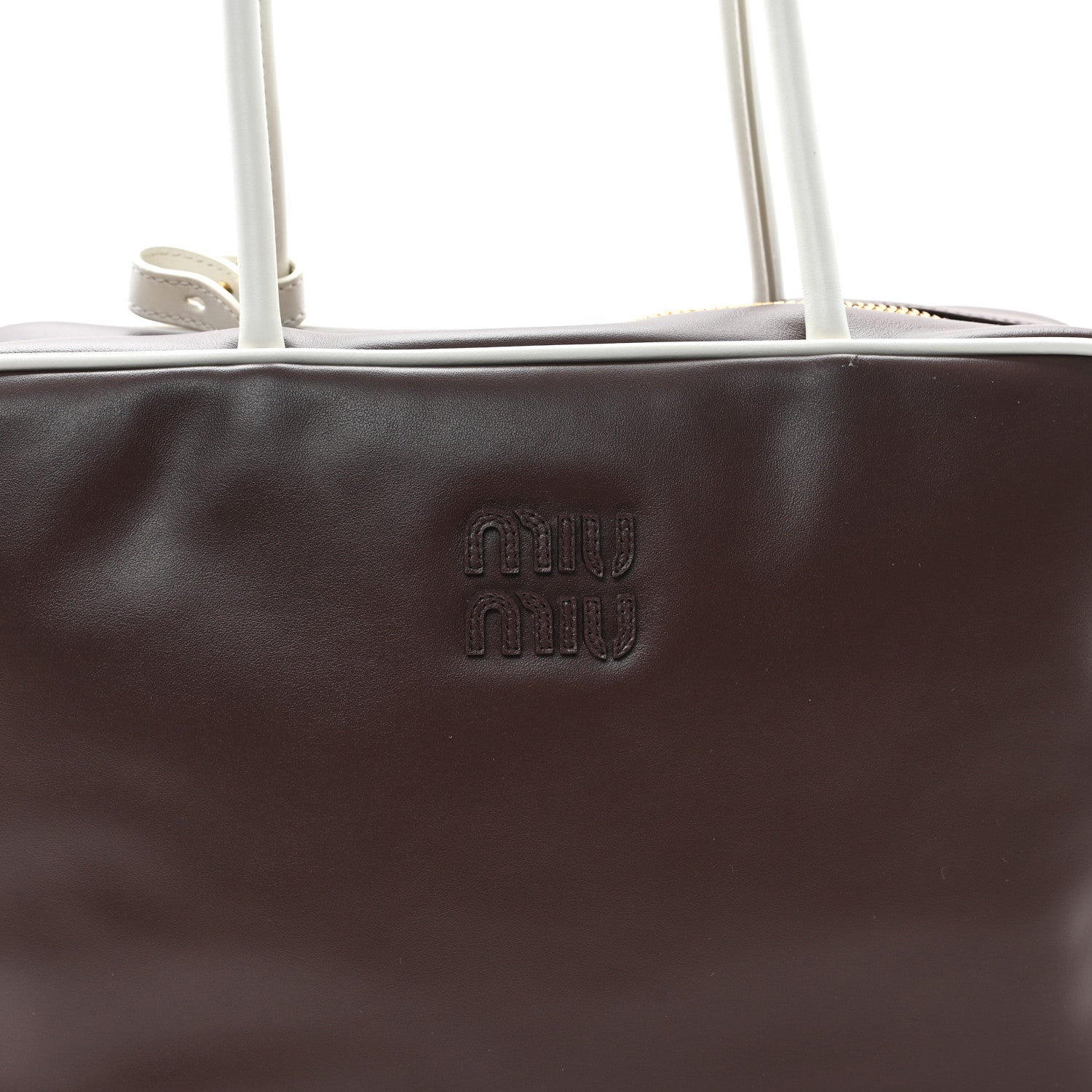 Miu Miu Soft Calf Softy Large Contrast Beau Top Handle Bag Radica White 7 of 9