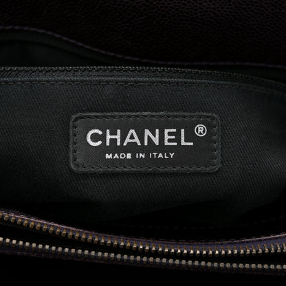 Chanel Iridescent Caviar Quilted Chic Shopping Tote Dark Purple 6 of 11