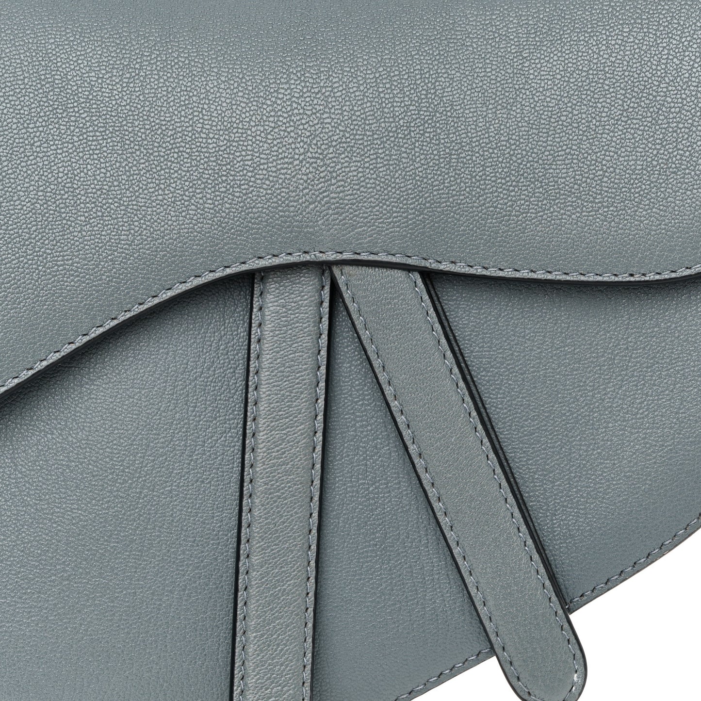 Shiny Goatskin Saddle Bag Cloud Blue