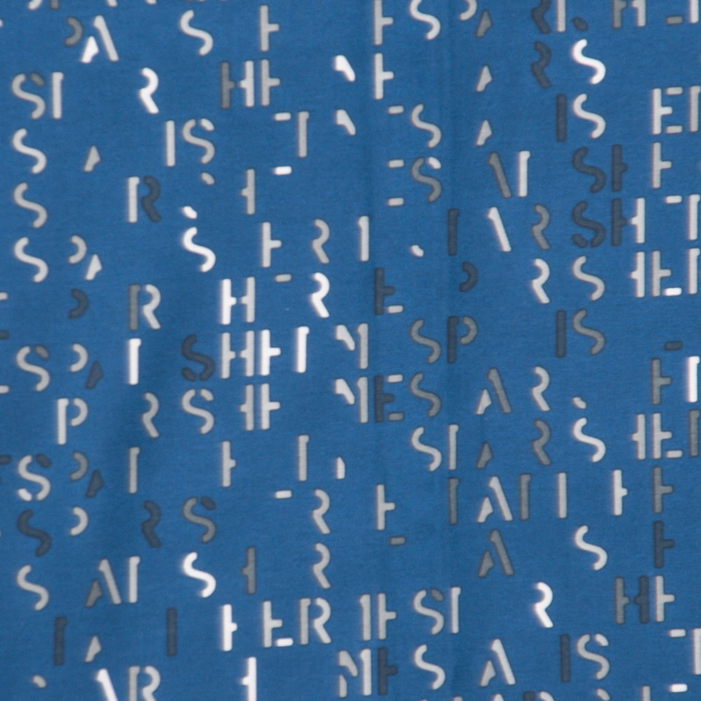 Silk Cotton Typograffiti Scarf 100 Bleu Moyen Bleu Sport Blanc