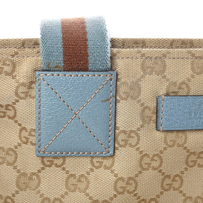 Gucci GG Monogram Medium Web Handle Bucket Tote Blue 12 of 16