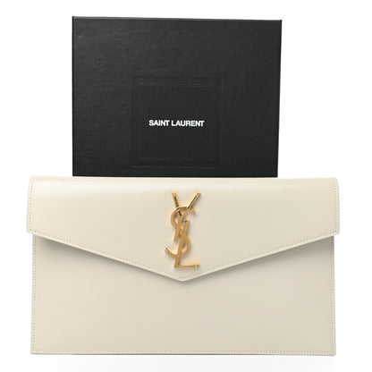Saint Laurent Smooth Shiny Calfskin Uptown Pouch Crema Soft 7 of 7
