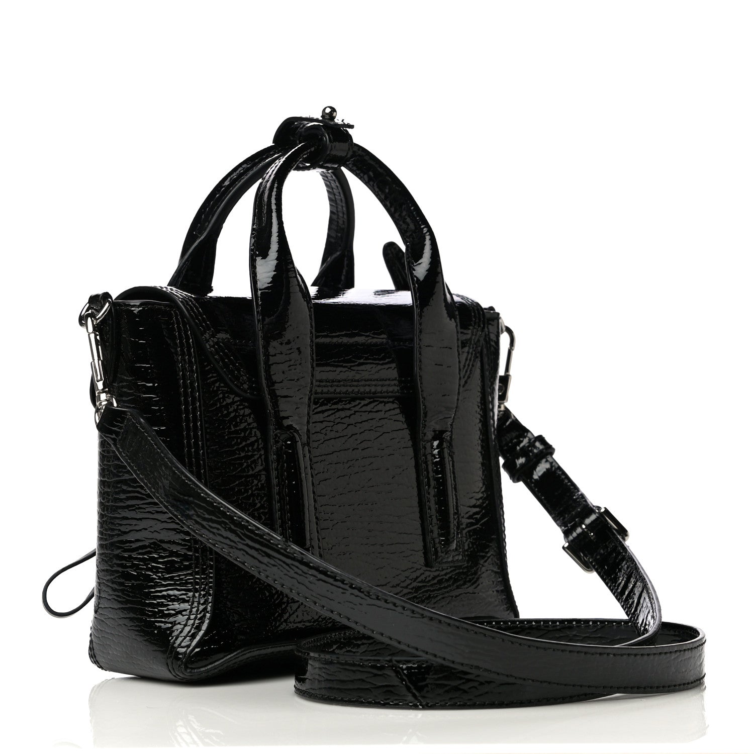 3.1 Phillip Lim Textured Patent Mini Pashli Satchel Black 3 of 9