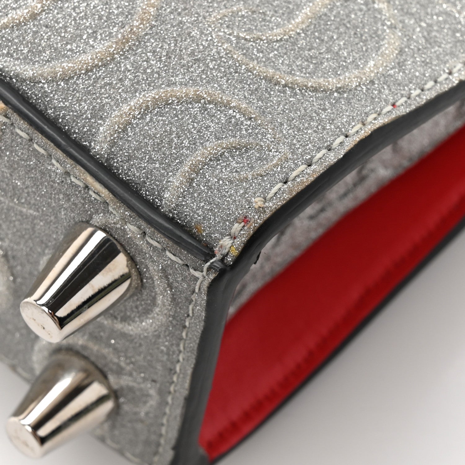 Christian Louboutin Glitter Calfskin Paloma Mini Empire Tote Silver 11 of 11