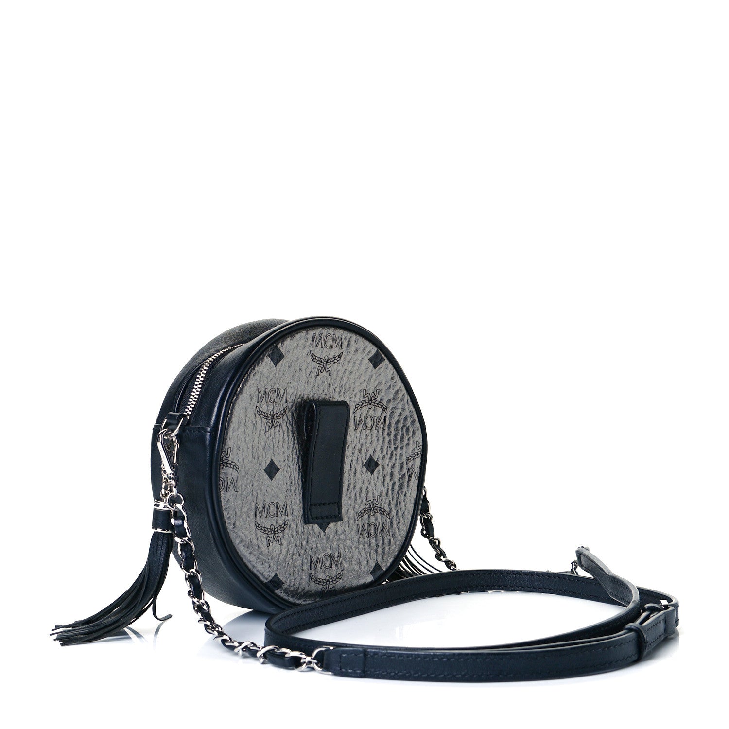MCM Metallic Visetos Rabbit Tambourine Crossbody Silver 2 of 8
