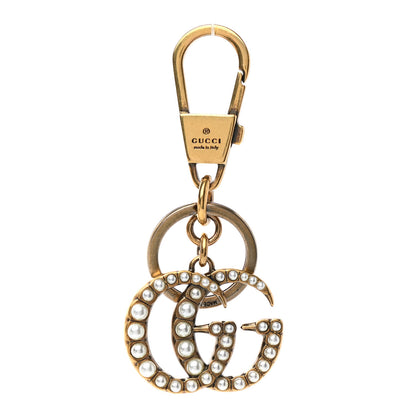 Gucci Pearl Double G Key Chain Gold 1 of 5