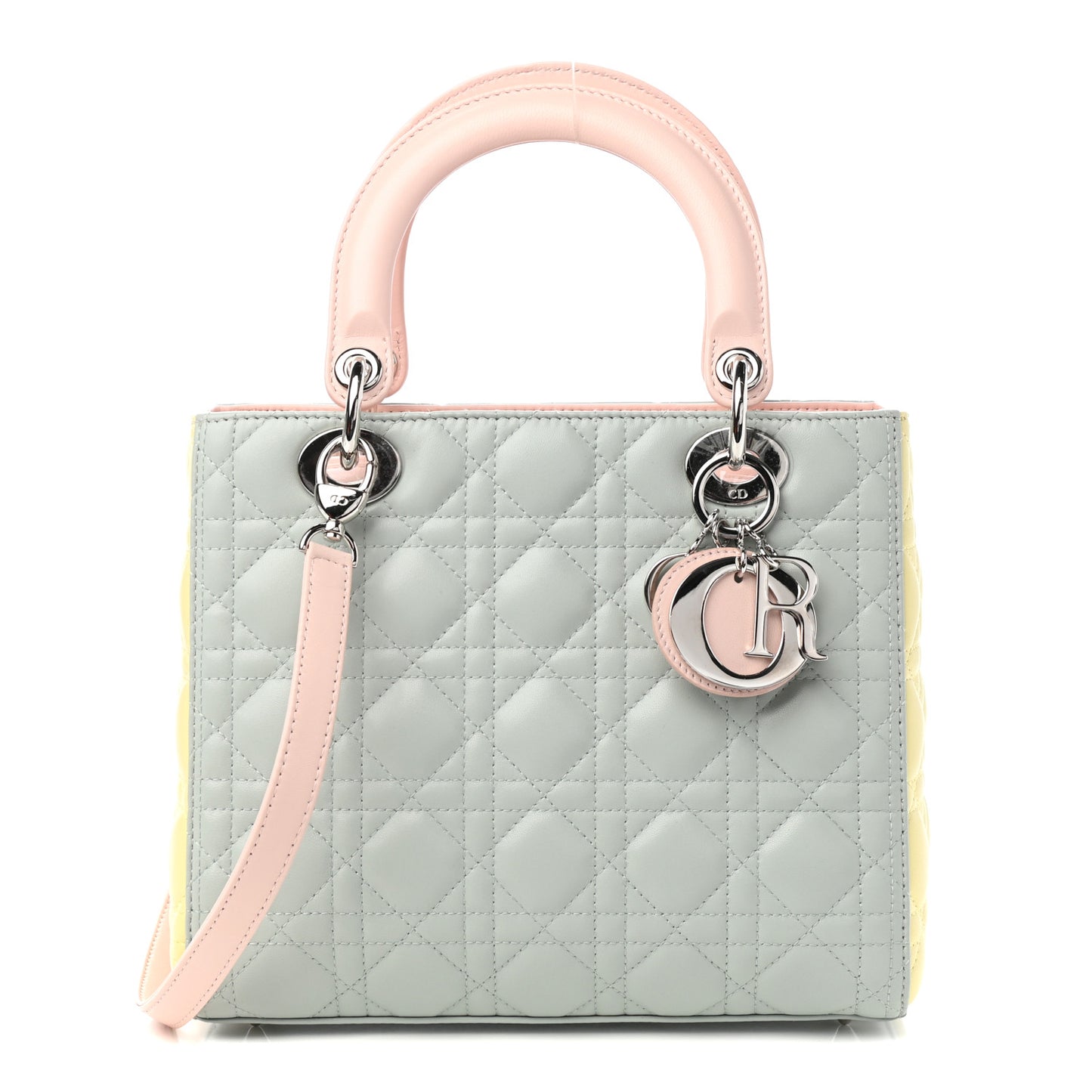 Lambskin Cannage Medium Tri-Color Lady Dior Multicolor