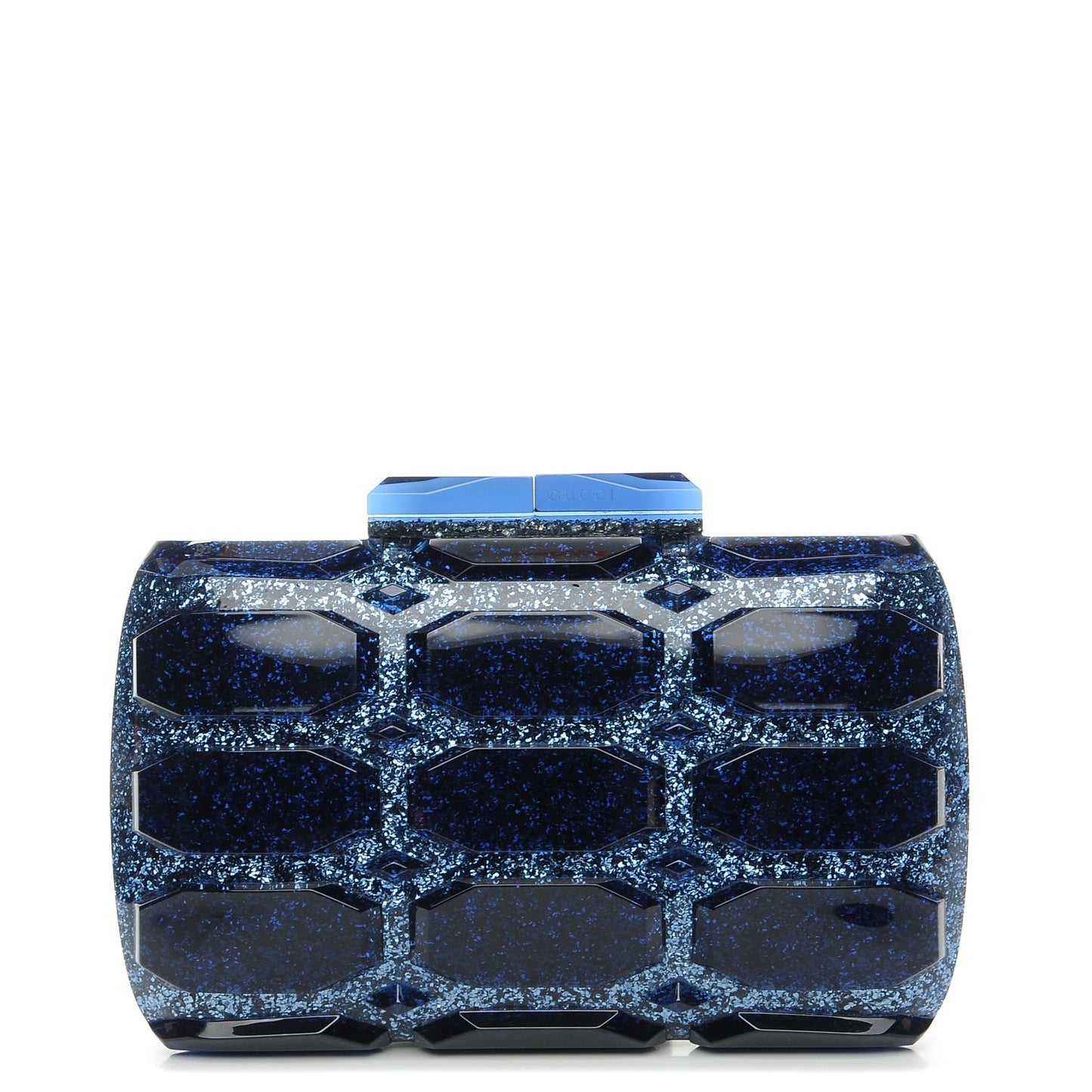 Plexiglass Glitter Aristrographic Box Clutch Classic Marine