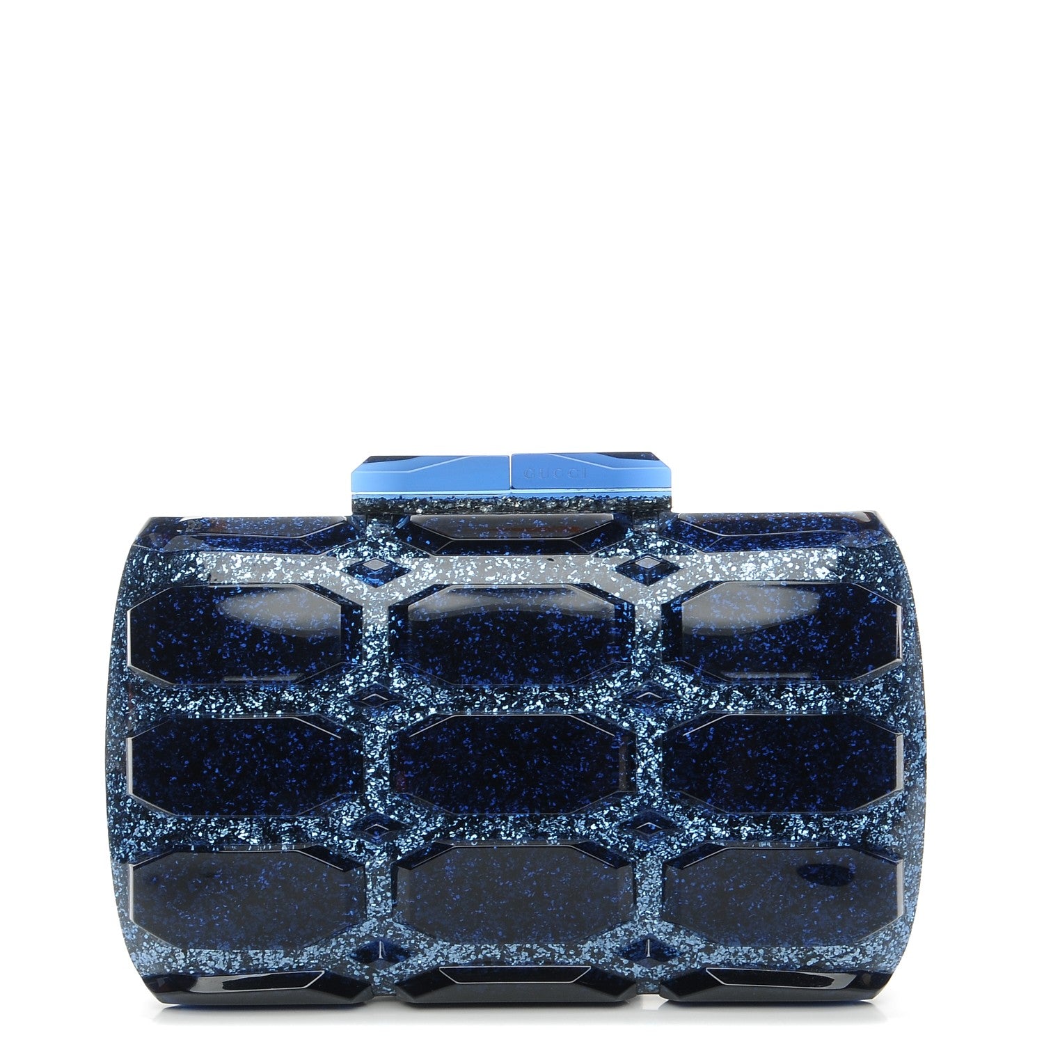 Gucci Plexiglass Glitter Aristrographic Box Clutch Classic Marine 1 of 8