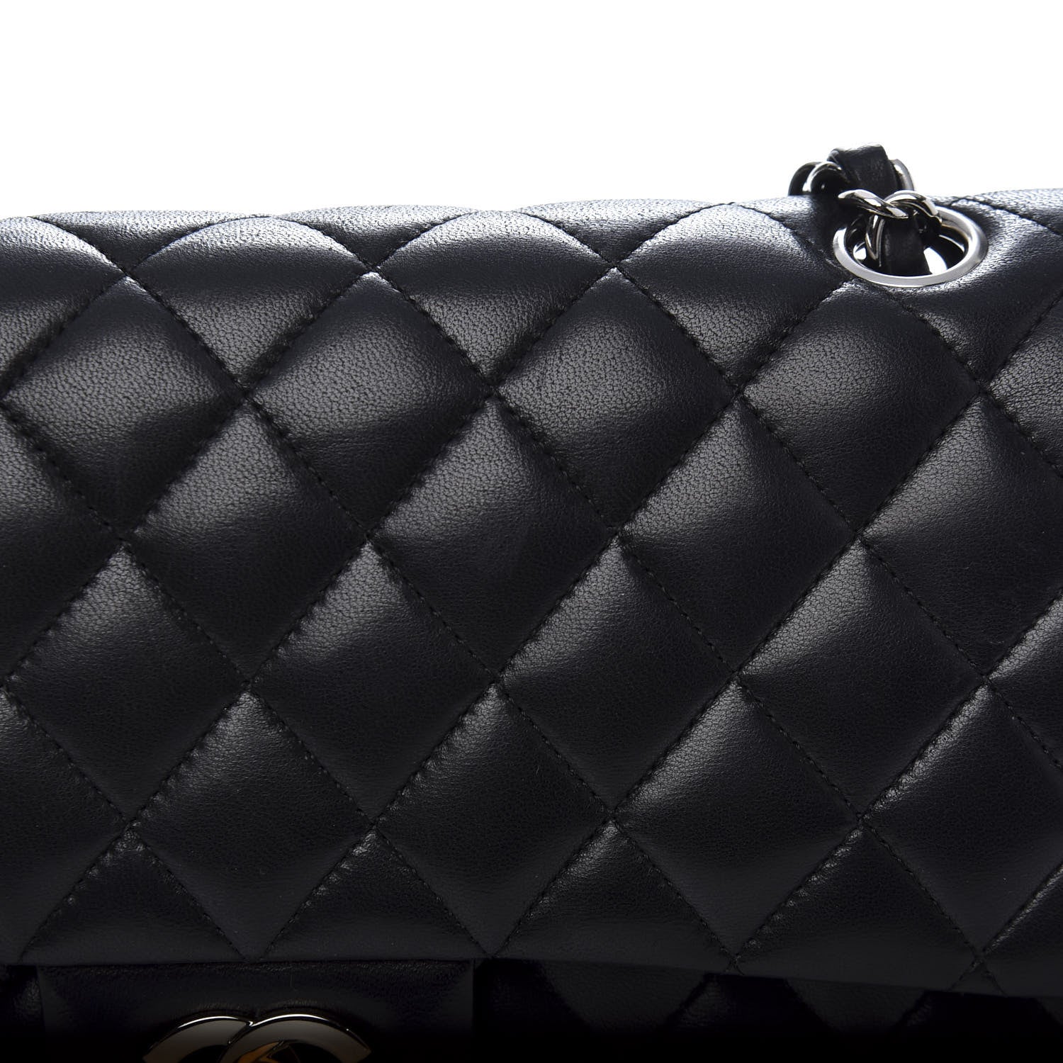 Chanel Lambskin Quilted Medium Double Flap Black 8 of 21