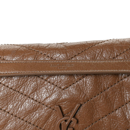 Saint Laurent Crinkled Calfskin Matelasse Monogram Medium Niki Chain Satchel Natural Tan 9 of 12