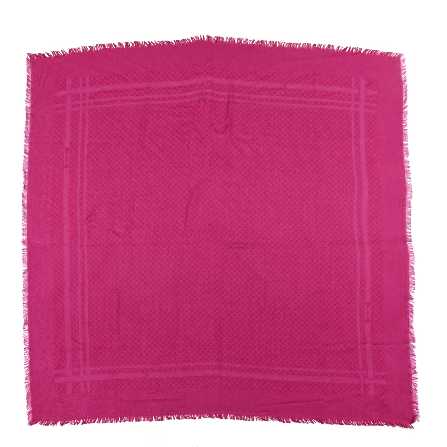 Gucci Wool Silk Diamante Fringe Shawl Fuchsia 1 of 6