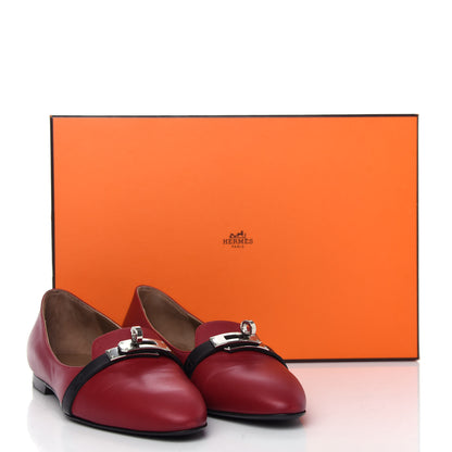 Hermes Calfskin Pegase Ballerina Flats 35 Carmin Black 11 of 11