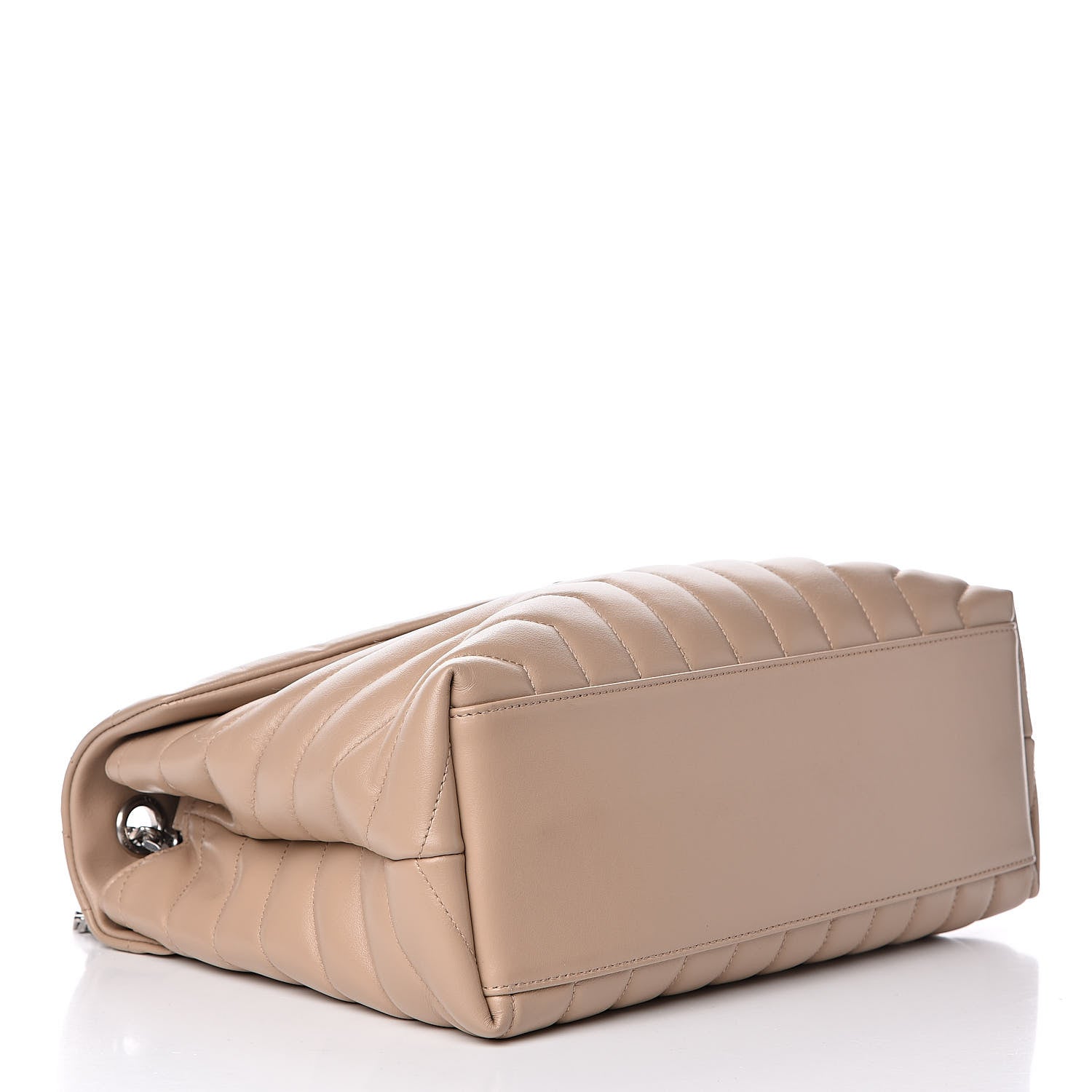 Saint Laurent Calfskin Y Quilted Monogram Medium Loulou Chain Satchel Nude Powder 4 of 11