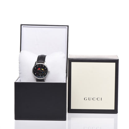 Gucci Stainless Steel Lizard 38mm G-Timeless Moonphase Star Planet Quartz Watch Black 12 of 12
