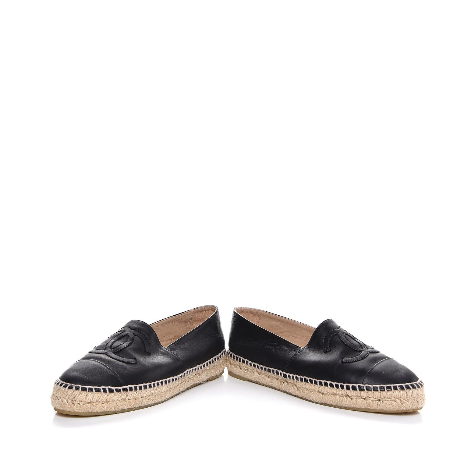 Chanel Lambskin CC Espadrilles 38 Black 6 of 13