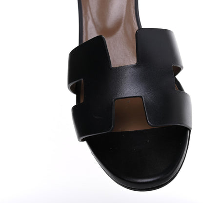 Hermes Calfskin Legend Wedge Sandals 38 Black 13 of 16