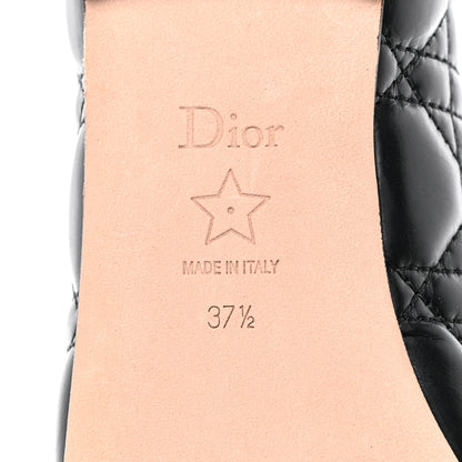 Christian Dior Calfskin Cannage Pearl Bow Ballet Flats 37.5 Black 9 of 9