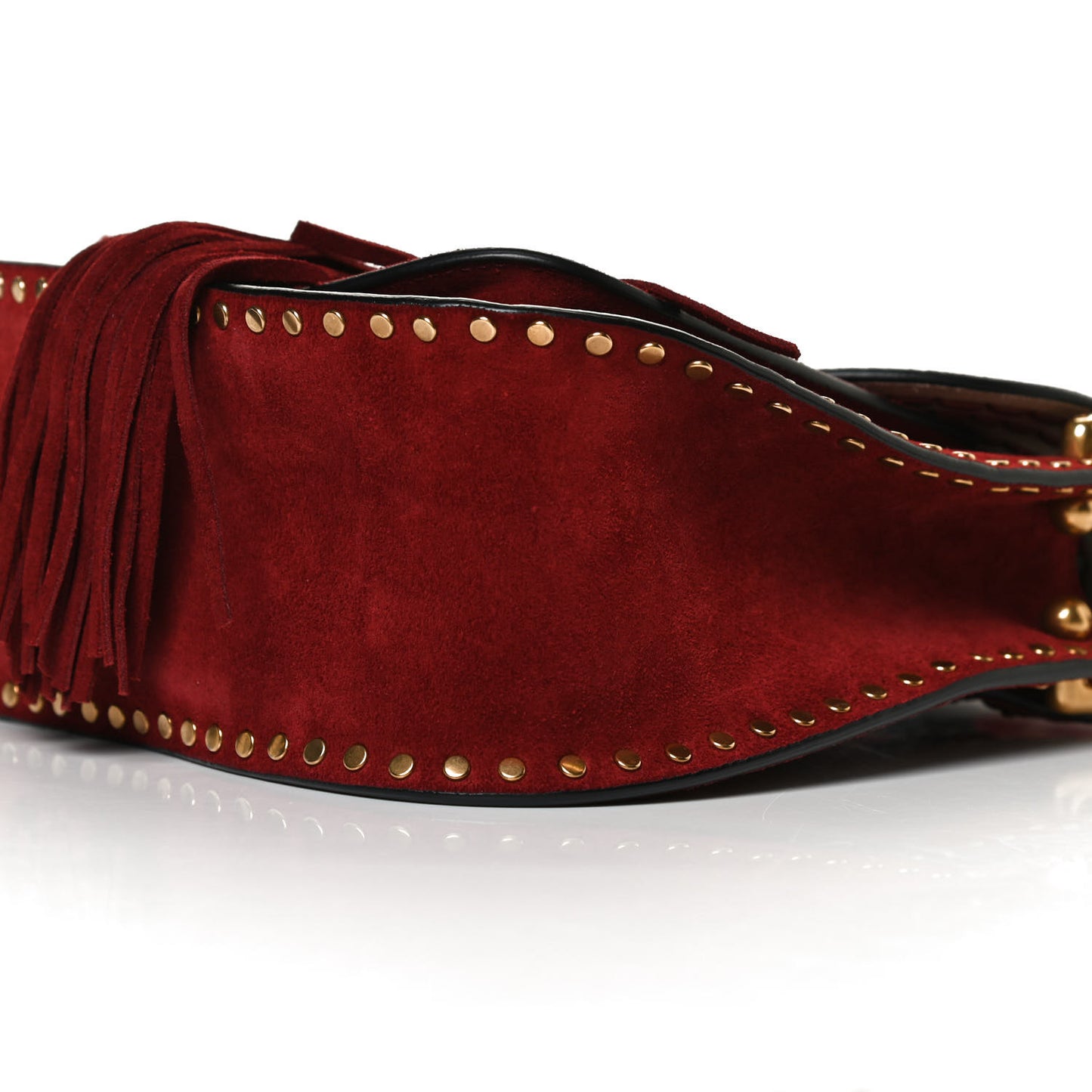 Suede Calfskin Braided Mini Hudson Shoulder Bag Sienna Red