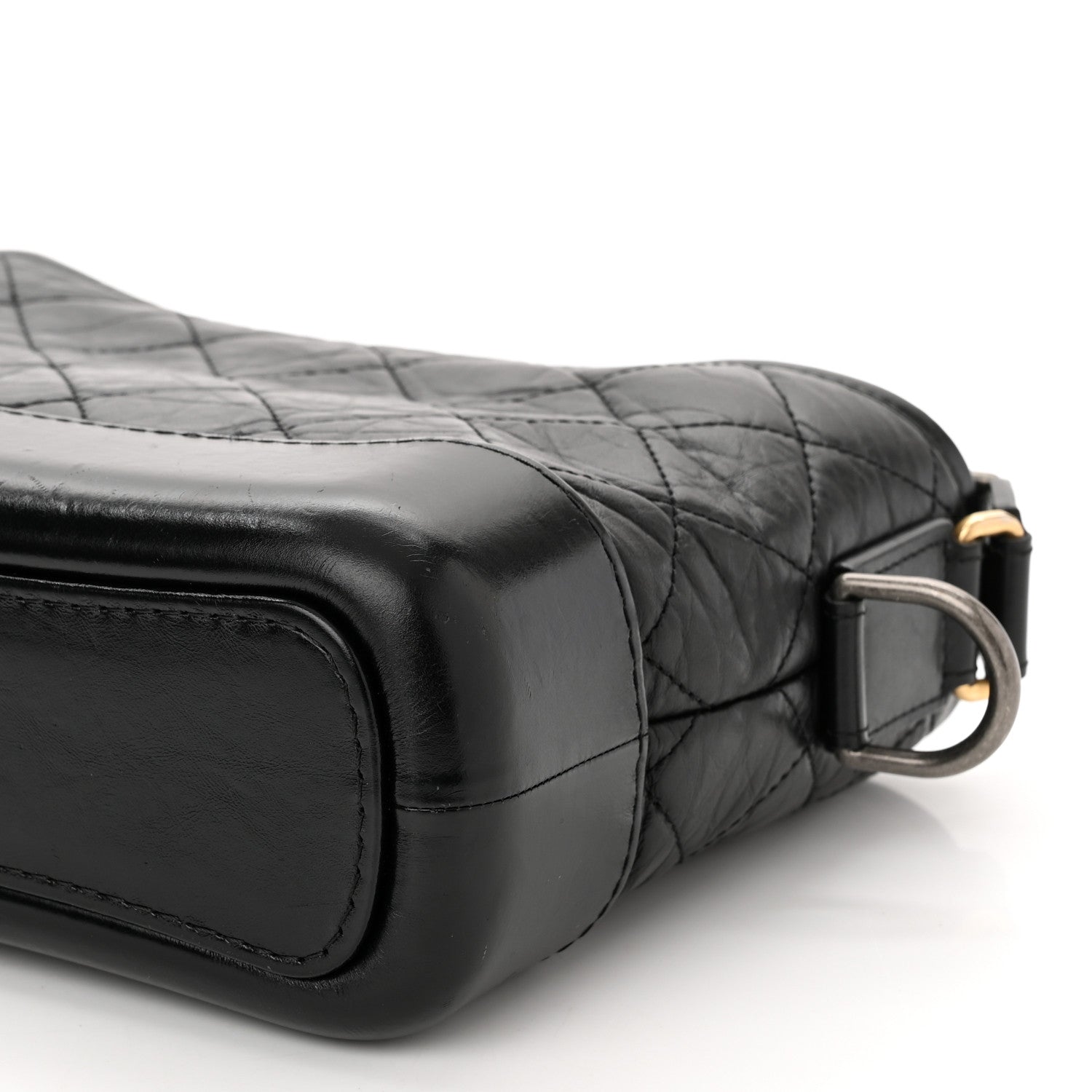Chanel Aged Calfskin Quilted Small Gabrielle Hobo Black 10 of 11
