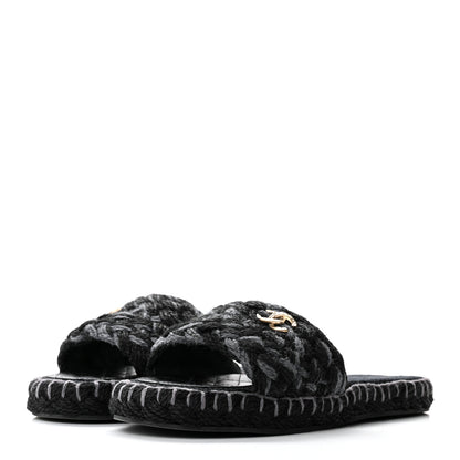 Chanel Cord Braided CC Mules 40 Black 3 of 10
