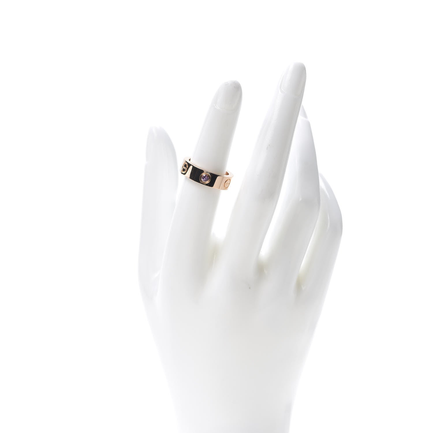 Cartier 18K Pink Gold Pink Sapphire 5.5mm LOVE Ring 51 5.75 2 of 5