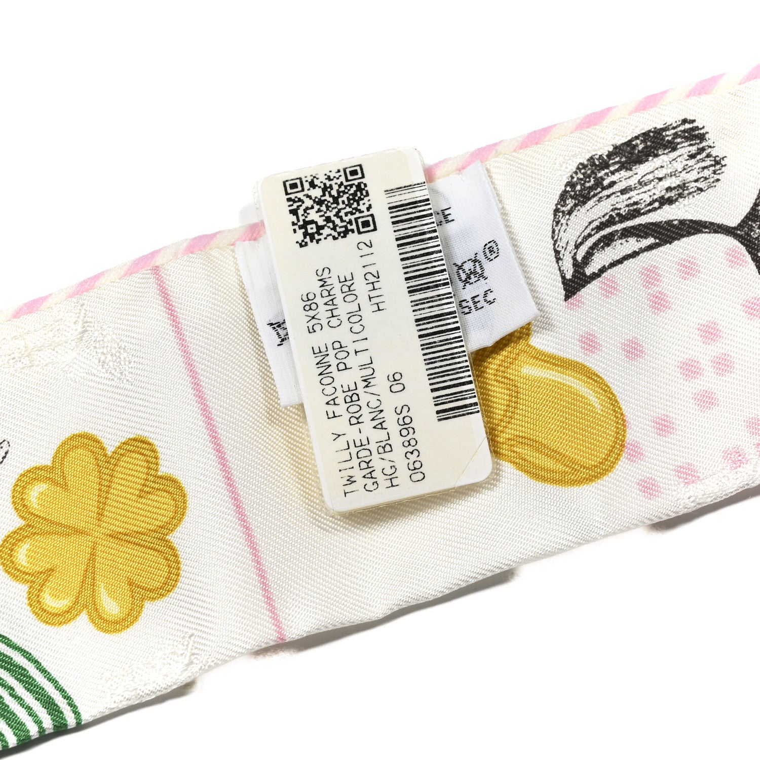 Hermes Silk Garde Robe Pop Charms Twilly White Multicolor 3 of 4
