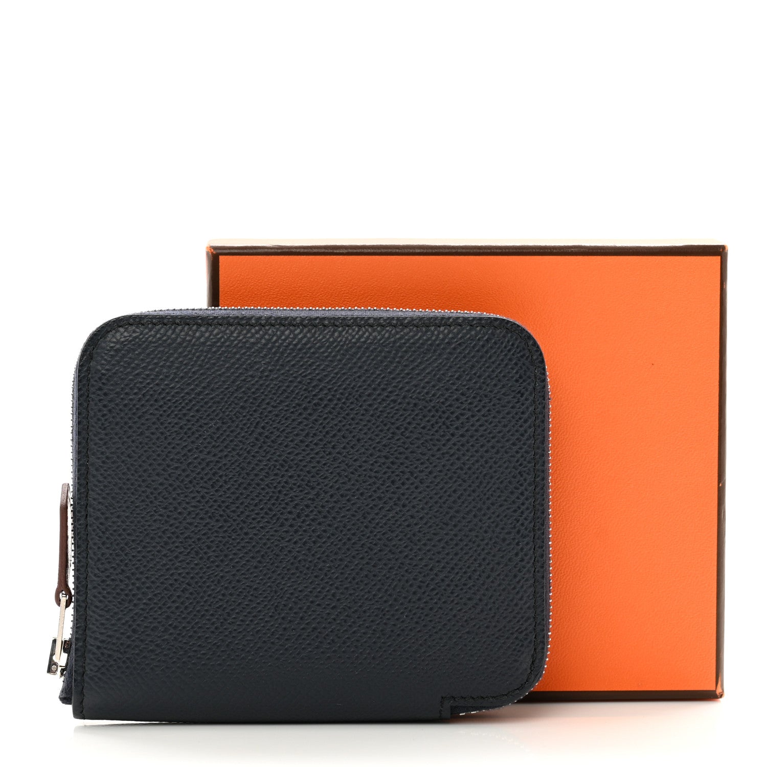Hermes Epsom Silk'In Compact Wallet Bleu Indigo 7 of 7