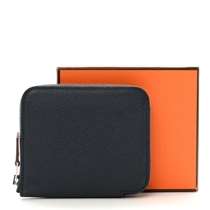 Hermes Epsom Silk'In Compact Wallet Bleu Indigo 7 of 7