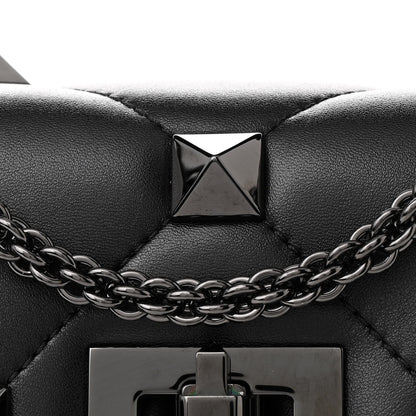 Valentino Garavani Nappa Monochrome Medium Roman Stud Shoulder Bag Black 7 of 9