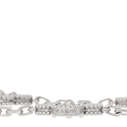 Van Cleef & Arpels 18K White Gold 5 Motifs Guilloche Vintage Alhambra Bracelet 3 of 4