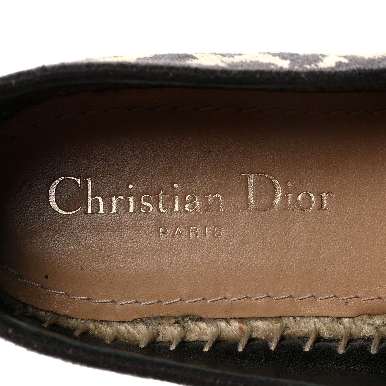 Christian Dior Cotton Embroidered Leopard Print Granville Espadrille 37 Natural 8 of 10