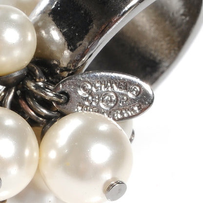 Chanel Crystal CC Pearl Cluster Ring 6.5 6 of 6