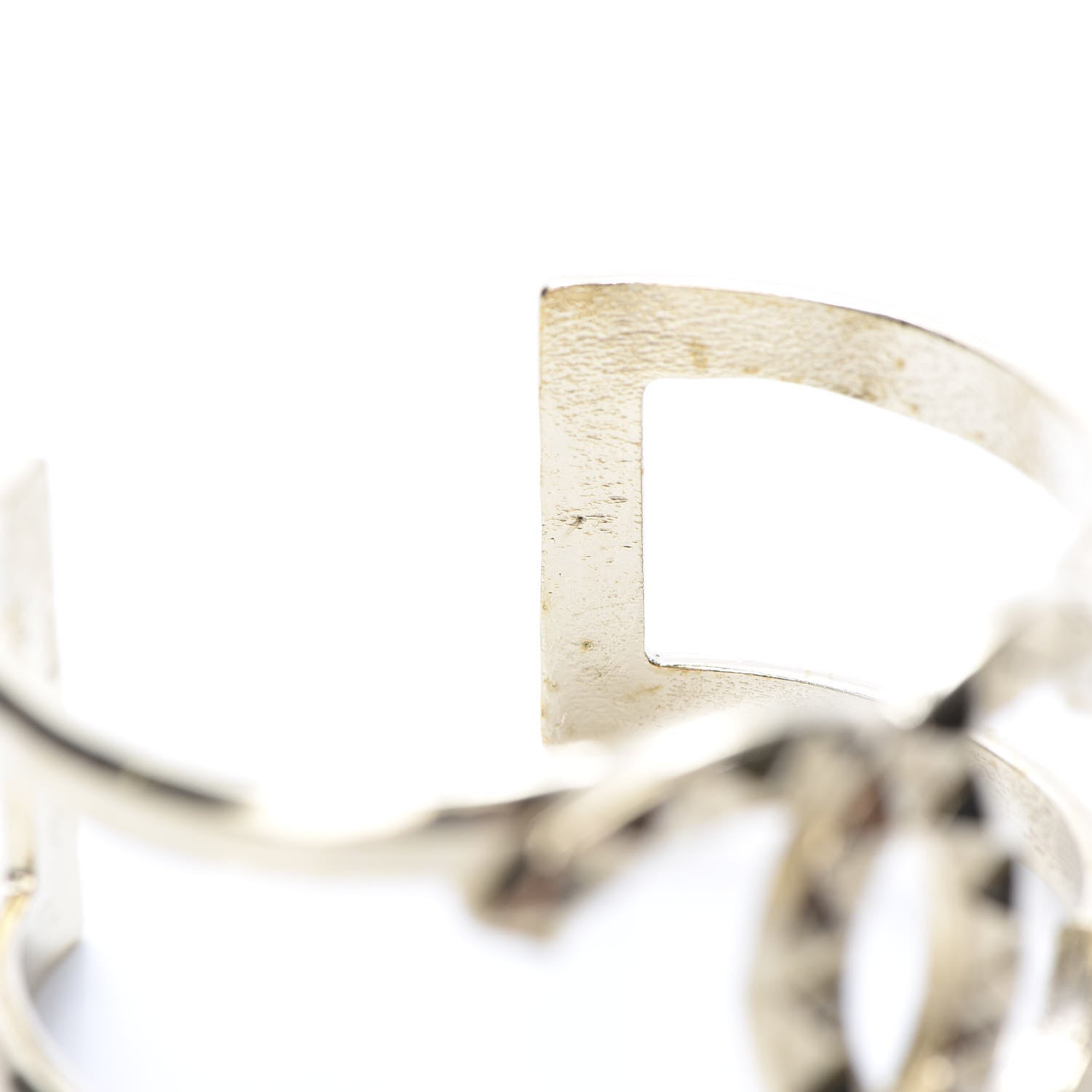 Chanel Metal Studded CC Cuff Gold 6 of 7