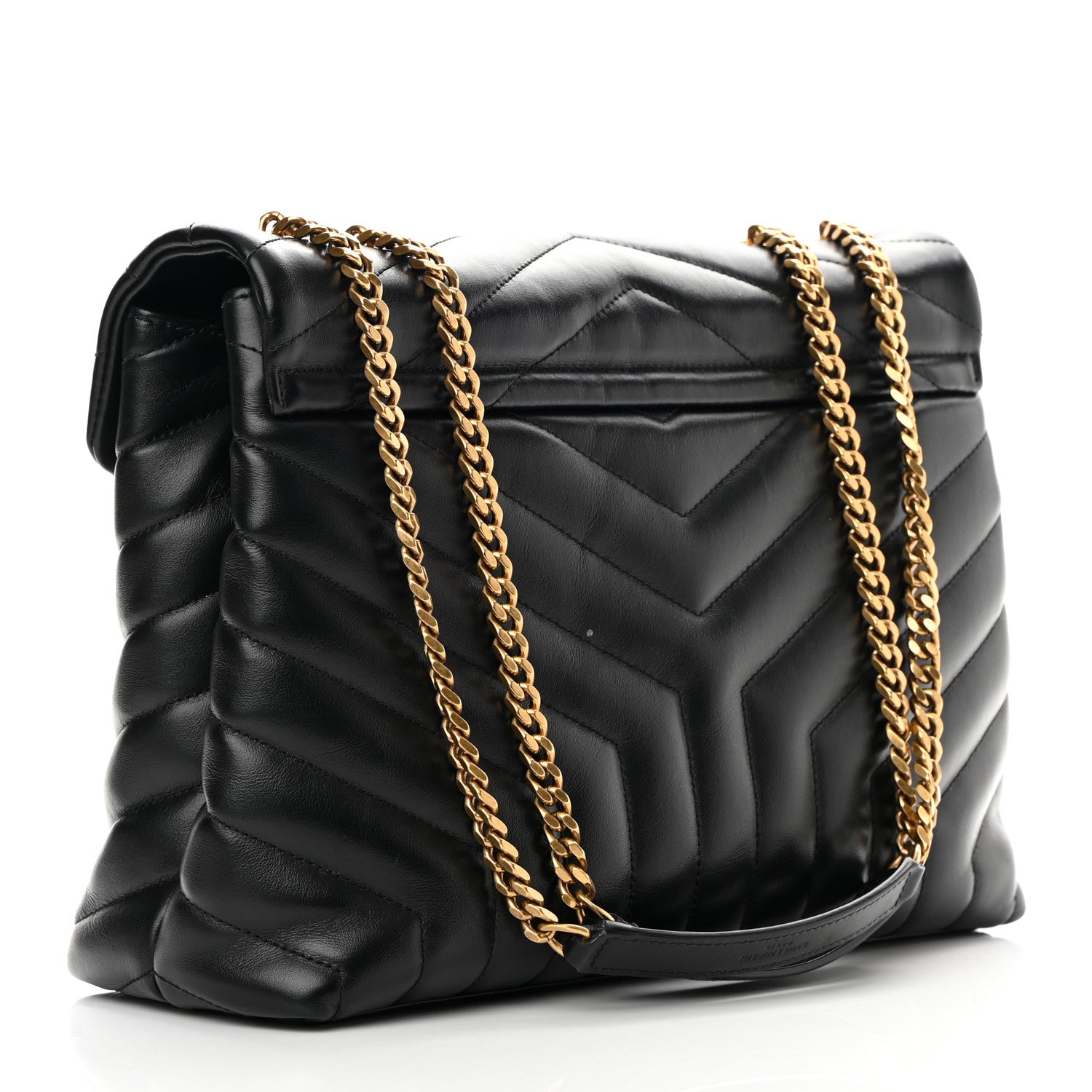 Saint Laurent Calfskin Y Quilted Monogram Medium Loulou Chain Satchel Black 3 of 12