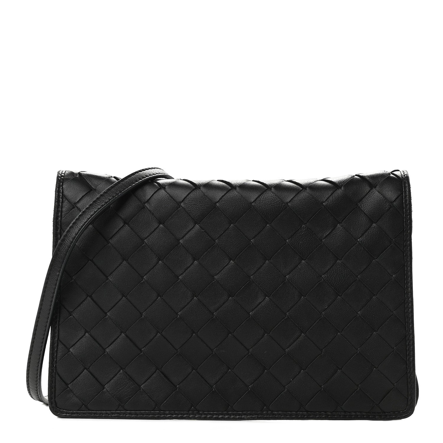 Bottega Veneta Nappa Intrecciato Flap Crossbody Black 1 of 9