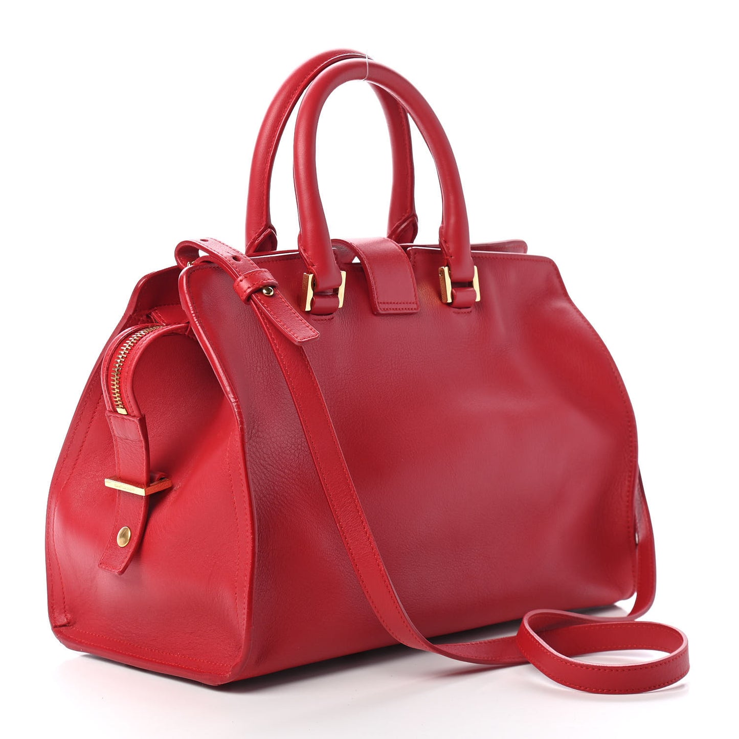 Calfskin Small Monogram Cabas Lipstick Red