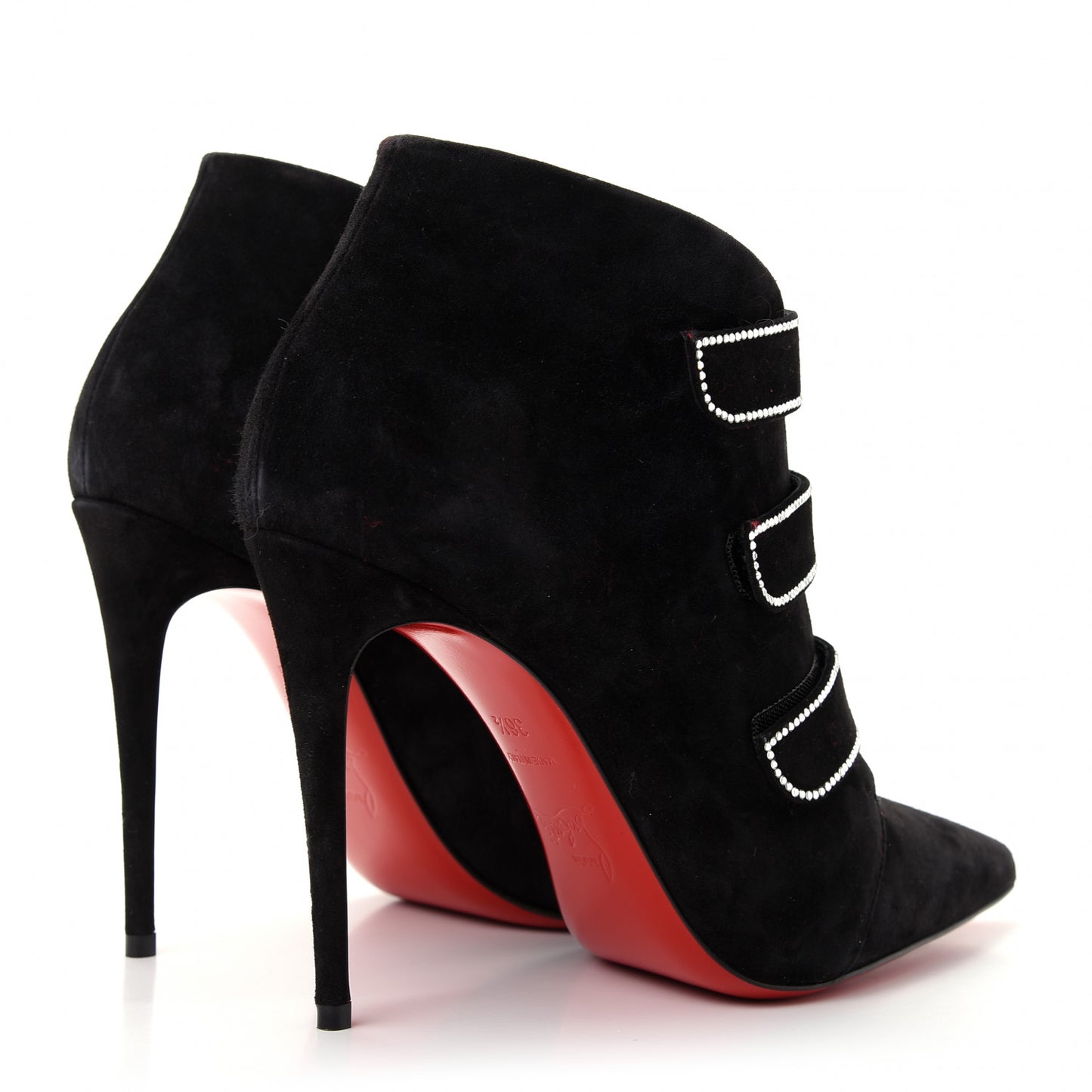 Veau Velour Strass Triniboot 100 Booties 36.5 Black