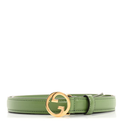 Gucci Ciny Lux Calfskin Blondie 30mm Belt 85 34 Salamander Green 1 of 6