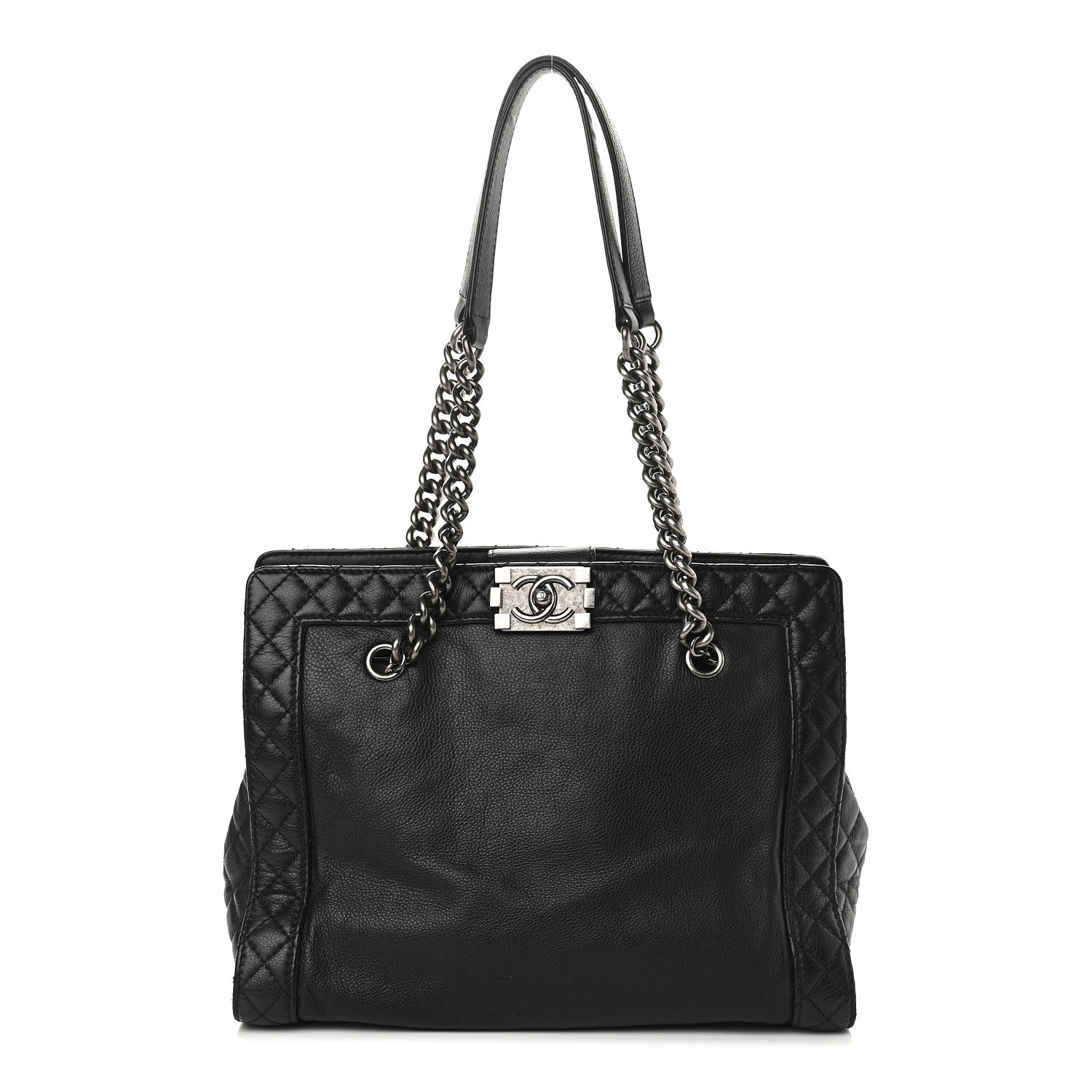 Chanel Calfskin Boy Reverso Shopping Tote Black 1 of 9