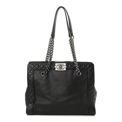 Chanel Calfskin Boy Reverso Shopping Tote Black 1 of 9