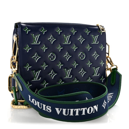Louis Vuitton Lambskin Embossed Monogram Coussin PM Blue Green 3 of 11