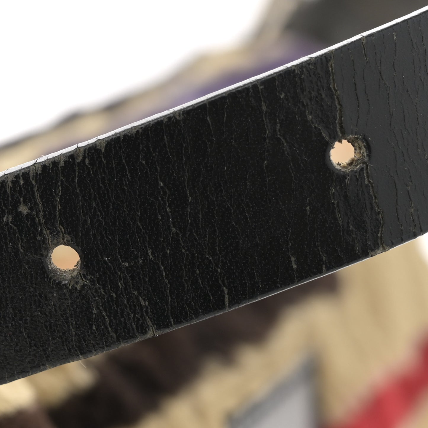 Rabbit Fur Striped Baguette Multicolor